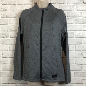 Puma Active Wear Women's Small Gray Full Zip Fitted Work Out Shirt 2 Pockets